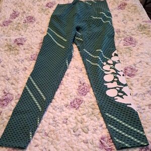 Free People Green Leggings with Textured Design